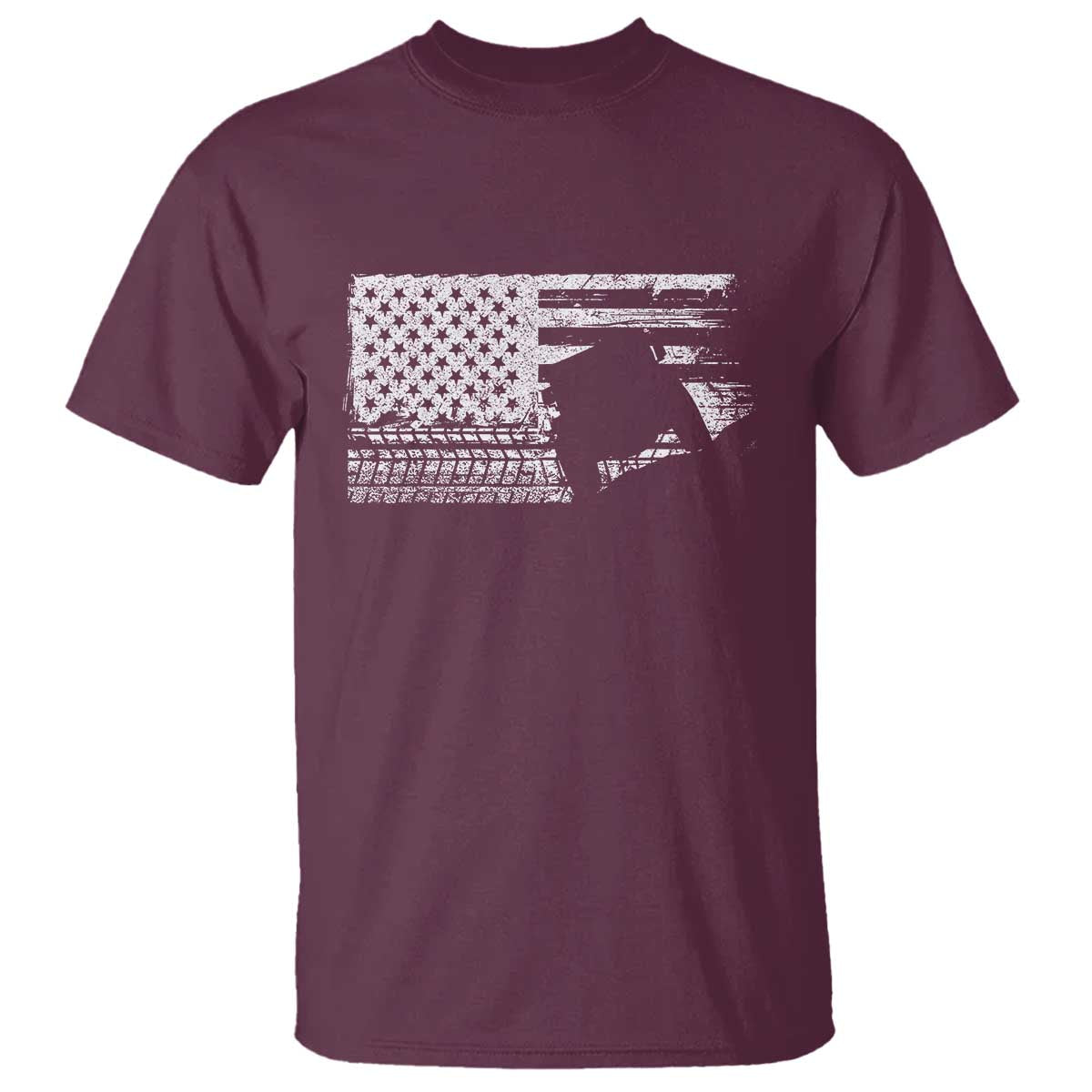 Off Road Quad ATV Car Adventure Vintage American Flag T Shirt TS11 Maroon Print Your Wear