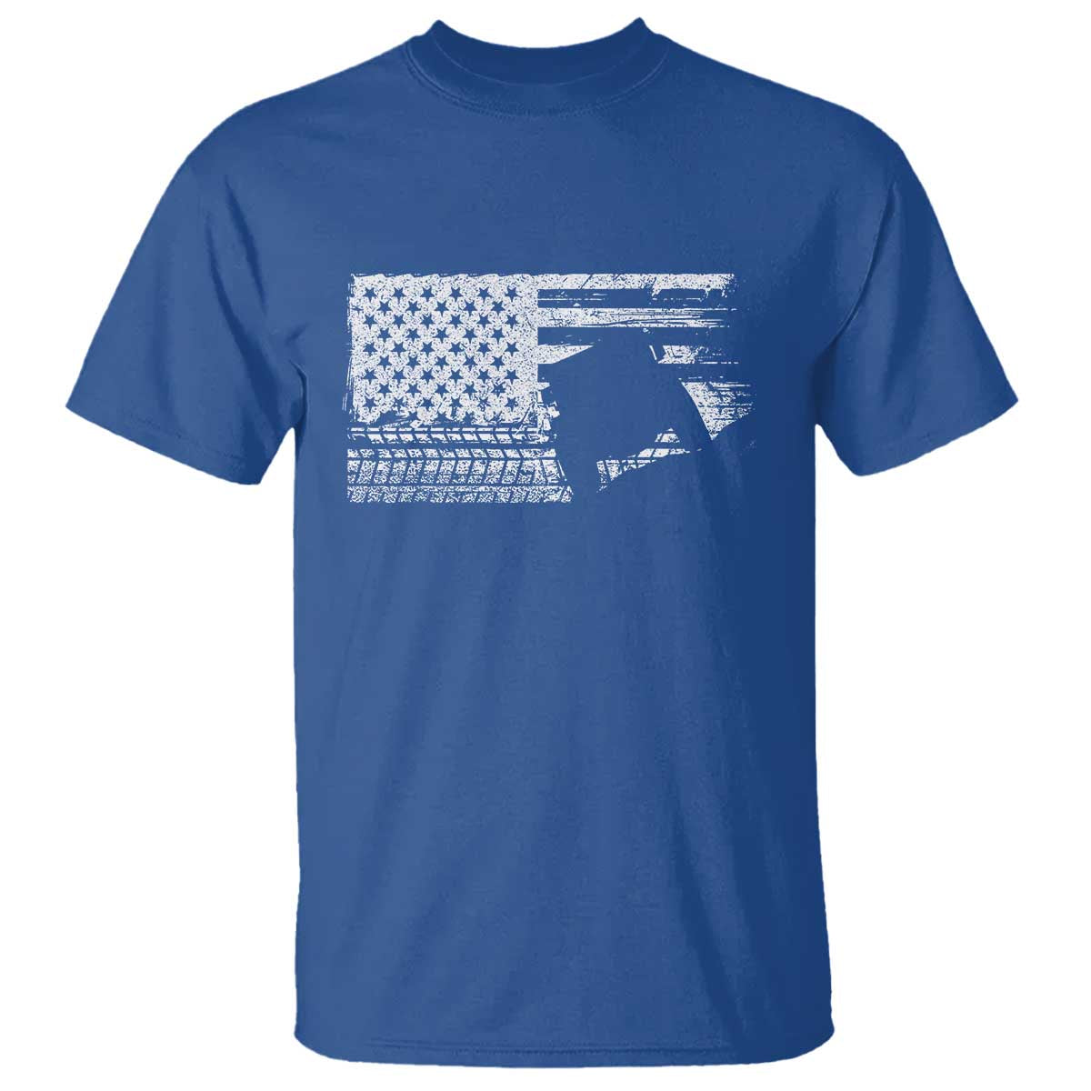 Off Road Quad ATV Car Adventure Vintage American Flag T Shirt TS11 Royal Blue Print Your Wear