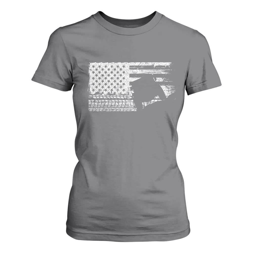 Off Road Quad ATV Car Adventure Vintage American Flag T Shirt For Women TS11 Charcoal Print Your Wear
