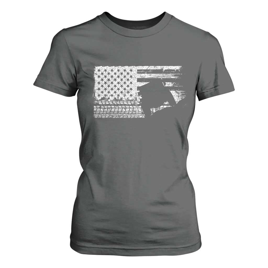 Off Road Quad ATV Car Adventure Vintage American Flag T Shirt For Women TS11 Dark Heather Print Your Wear