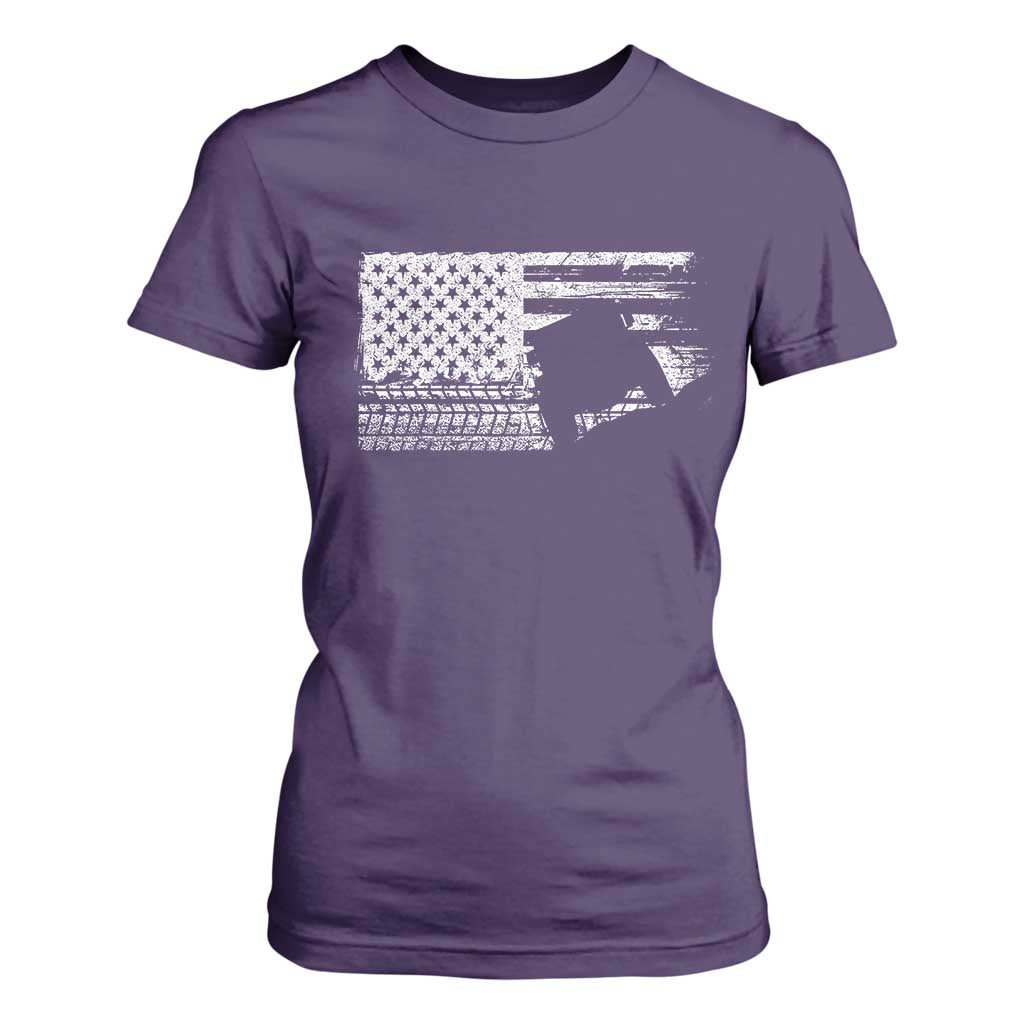 Off Road Quad ATV Car Adventure Vintage American Flag T Shirt For Women TS11 Purple Print Your Wear