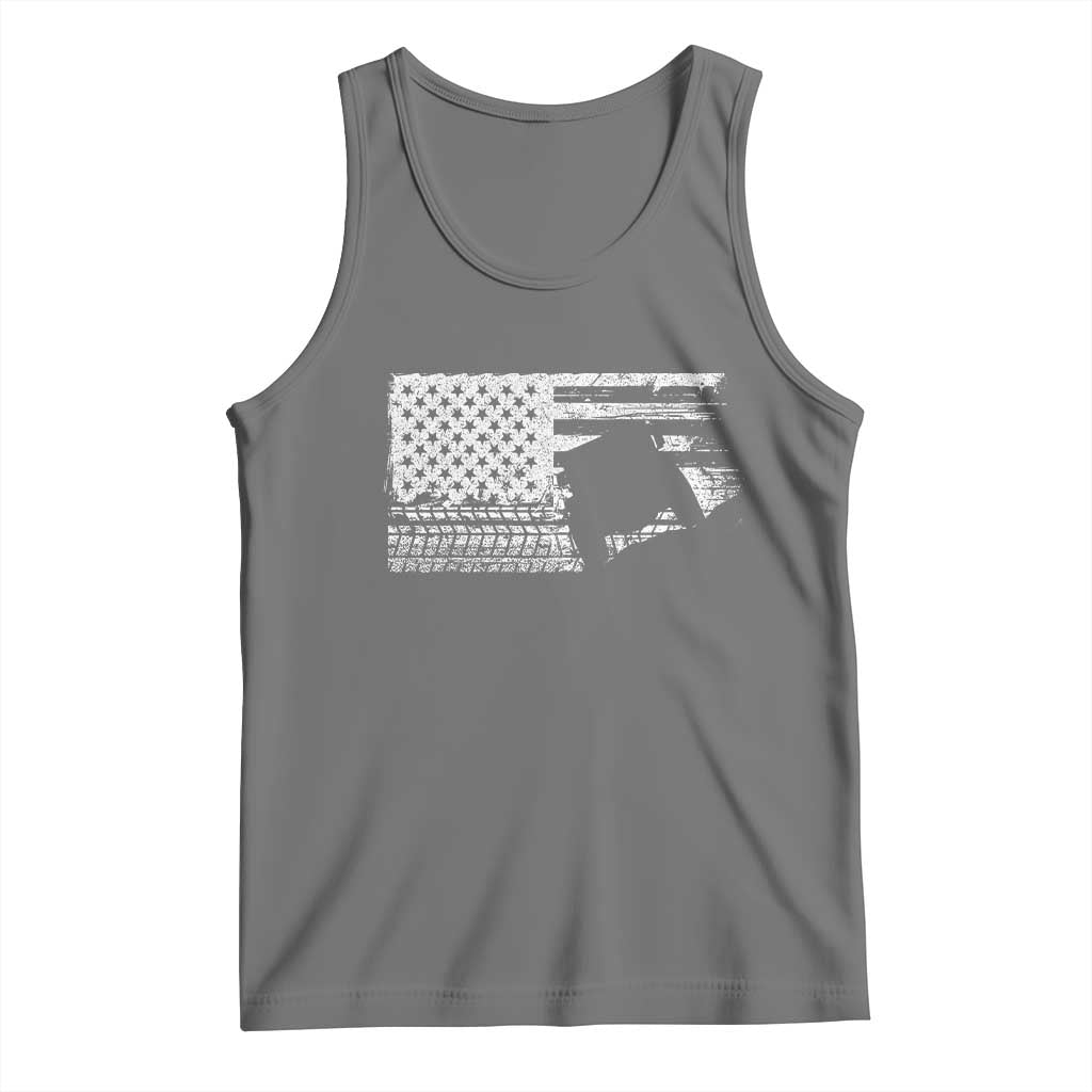 Off Road QUAD ATV Car Adventure Vintage American Flag Tank Top TS11 Black Heather Print Your Wear
