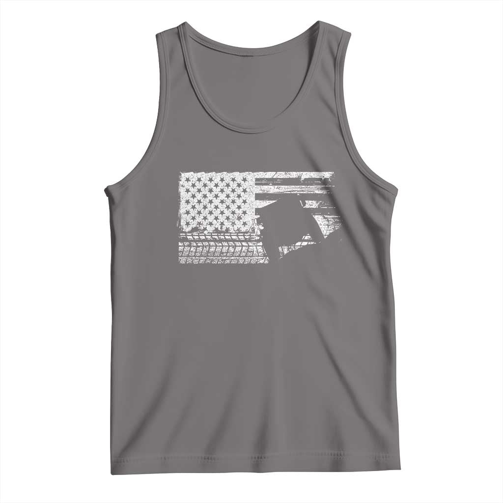 Off Road QUAD ATV Car Adventure Vintage American Flag Tank Top TS11 Deep Heather Print Your Wear