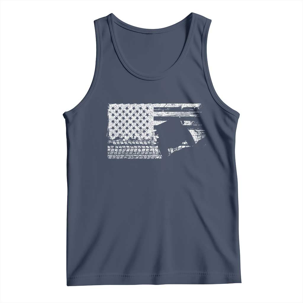 Off Road QUAD ATV Car Adventure Vintage American Flag Tank Top TS11 Navy Print Your Wear