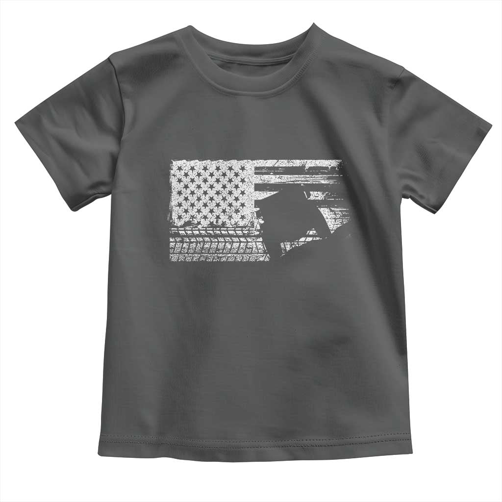 Off Road QUAD ATV Car Adventure Vintage American Flag Toddler T Shirt TS11 Dark Heather Print Your Wear