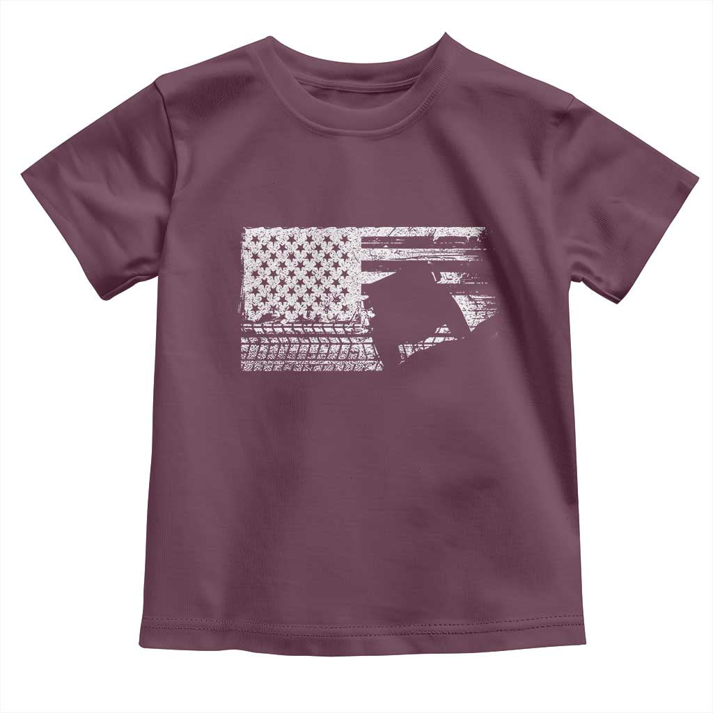 Off Road QUAD ATV Car Adventure Vintage American Flag Toddler T Shirt TS11 Maroon Print Your Wear