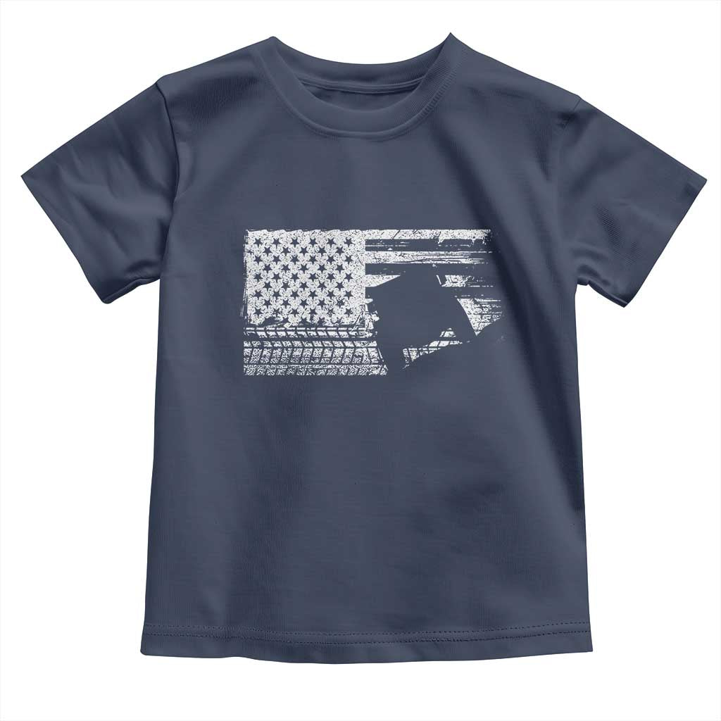 Off Road QUAD ATV Car Adventure Vintage American Flag Toddler T Shirt TS11 Navy Print Your Wear