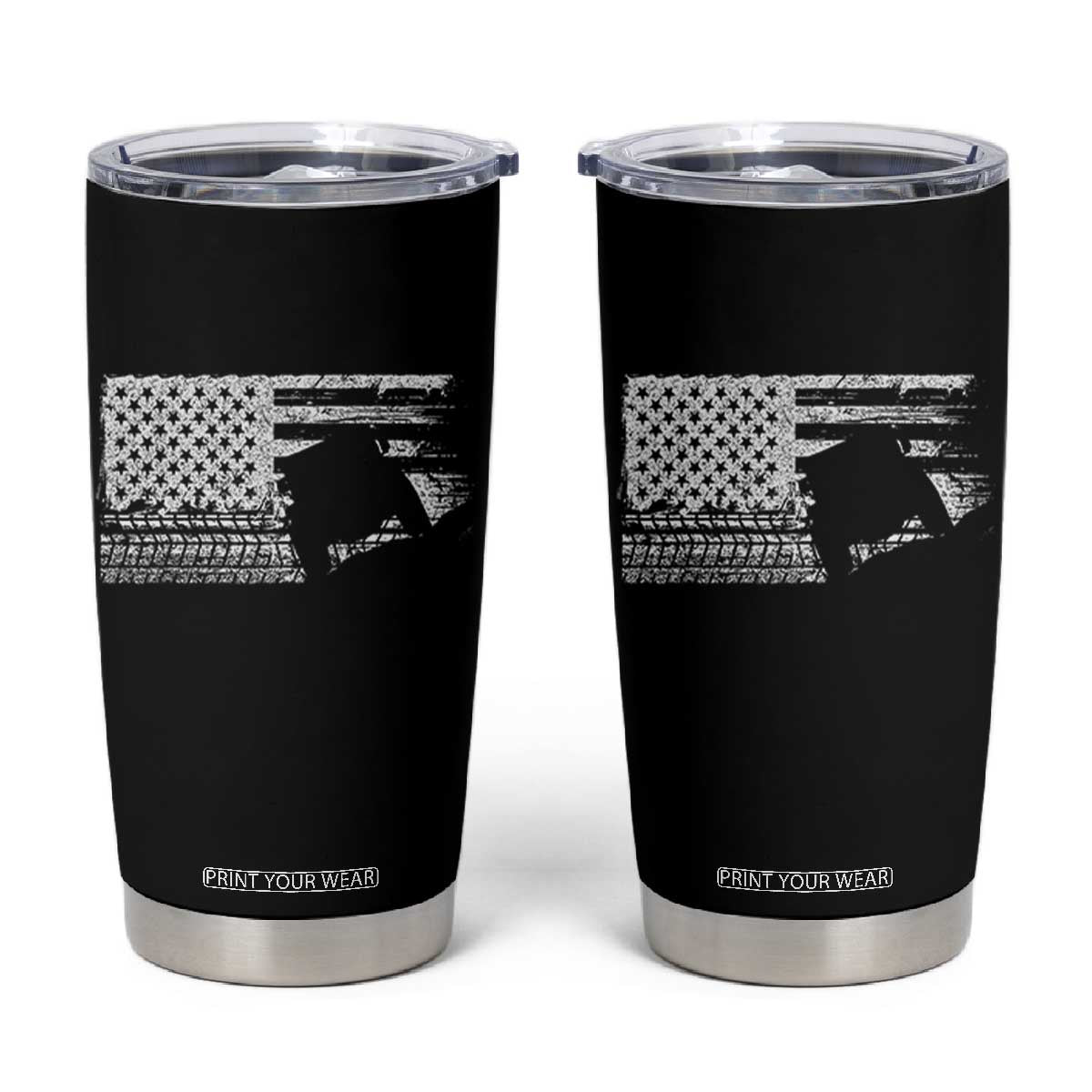 Off Road QUAD ATV Car Adventure Vintage American Flag Tumbler Cup TS11 Black Print Your Wear