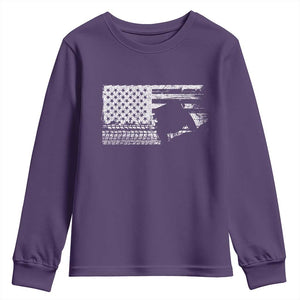 Off Road Quad ATV Car Adventure Vintage American Flag Youth Sweatshirt TS11 Purple Print Your Wear