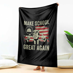 Funny Trump Make School Great Again Throw Blanket Back To School American Flag TS11 Print Your Wear