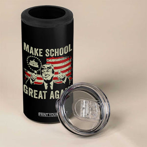 Funny Trump Make School Great Again 4 in 1 Can Cooler Tumbler Back To School American Flag TS11 Print Your Wear