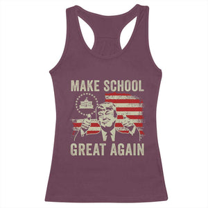 Funny Trump Make School Great Again Racerback Tank Top Back To School American Flag TS11 Maroon Print Your Wear