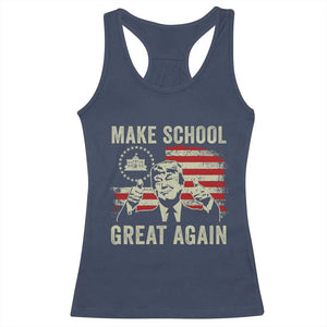 Funny Trump Make School Great Again Racerback Tank Top Back To School American Flag TS11 Navy Print Your Wear