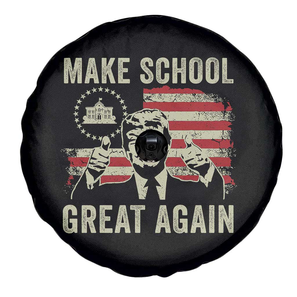 Funny Trump Make School Great Again Spare Tire Cover Back To School American Flag TS11 Print Your Wear