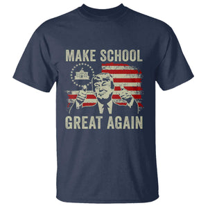 Funny Trump Make School Great Again T Shirt Back To School American Flag TS11 Navy Print Your Wear