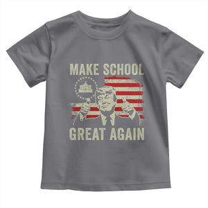 Funny Trump Make School Great Again Toddler T Shirt Back To School American Flag TS11 Charcoal Print Your Wear