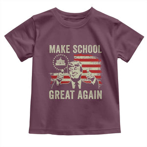 Funny Trump Make School Great Again Toddler T Shirt Back To School American Flag TS11 Maroon Print Your Wear