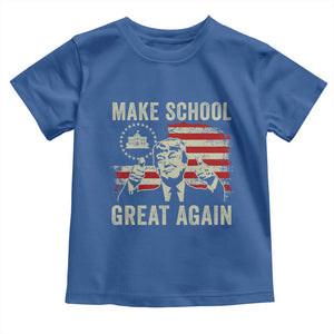 Funny Trump Make School Great Again Toddler T Shirt Back To School American Flag TS11 Royal Blue Print Your Wear