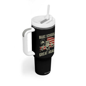 Funny Trump Make School Great Again Tumbler With Handle Back To School American Flag TS11 Print Your Wear