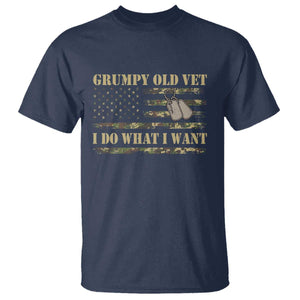 Funny Grumpy Old Vet I Do What I Want T Shirt - Military Veteran Camo American Flag Humor Tee TS11 Navy Print Your Wear