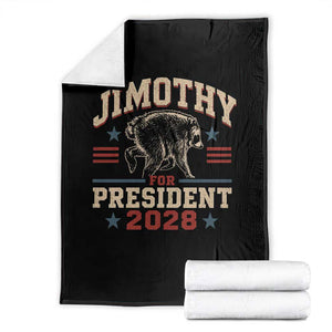 Jimothy For President 2028 Throw Blanket Funny Jimothy The Raccoon Seattle Trash Panda Meme