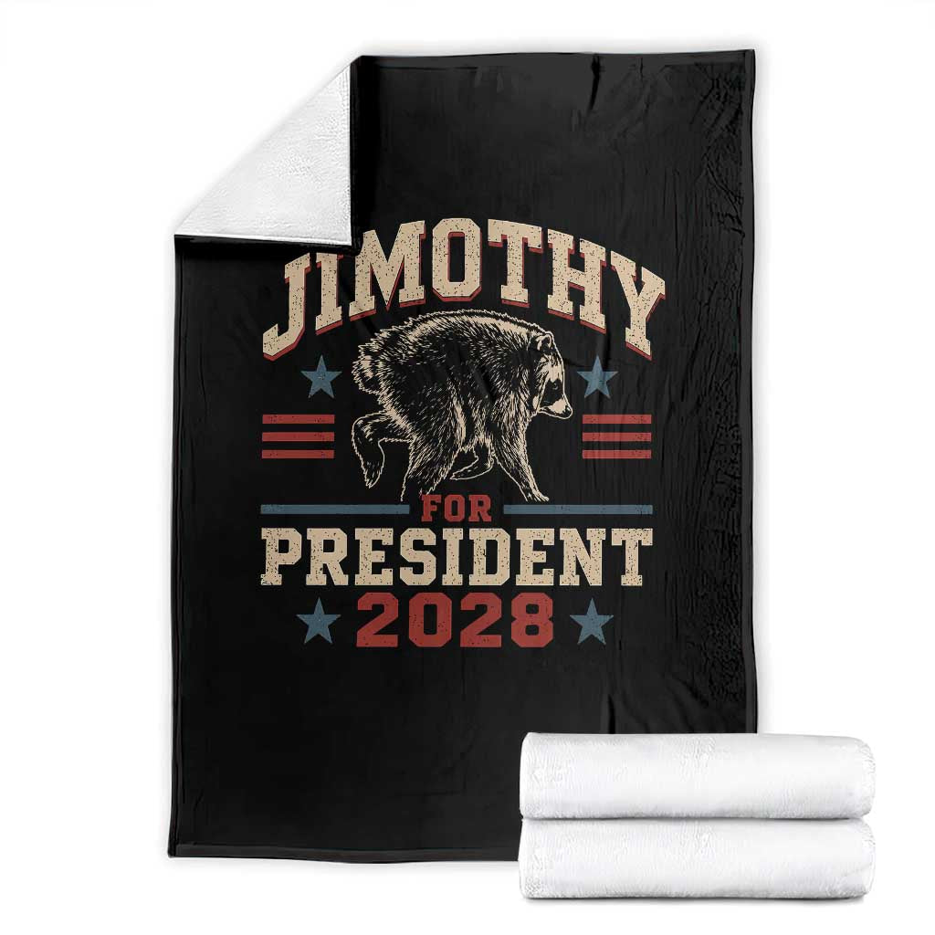 Jimothy For President 2028 Throw Blanket Funny Jimothy The Raccoon Seattle Trash Panda Meme TS11 Black Print Your Wear