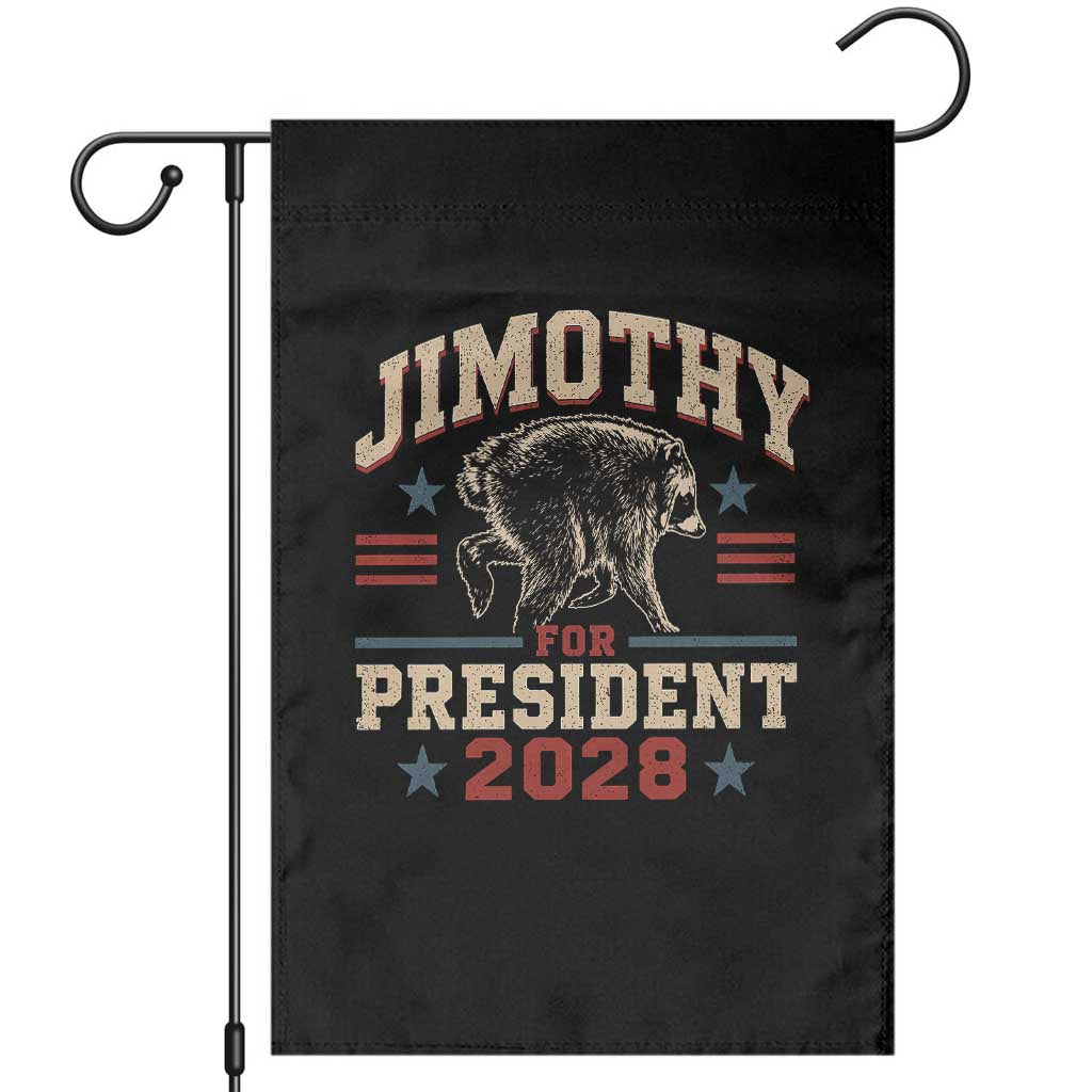 Jimothy For President 2028 Garden Flag Funny Jimothy The Raccoon Seattle Trash Panda Meme TS11 Black Print Your Wear