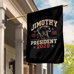 Jimothy For President 2028 Garden Flag Funny Jimothy The Raccoon Seattle Trash Panda Meme