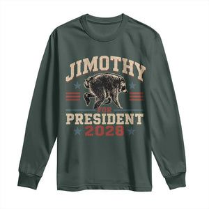 Jimothy For President 2028 Long Sleeve Shirt Funny Jimothy The Raccoon Seattle Trash Panda Meme