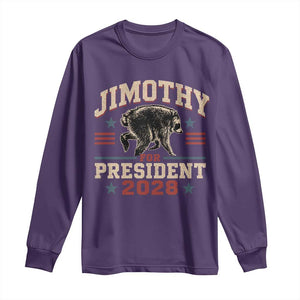 Jimothy For President 2028 Long Sleeve Shirt Funny Jimothy The Raccoon Seattle Trash Panda Meme