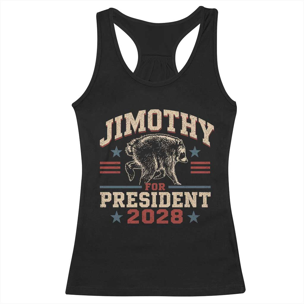 Jimothy For President 2028 Racerback Tank Top Funny Jimothy The Raccoon Seattle Trash Panda Meme TS11 Black Print Your Wear