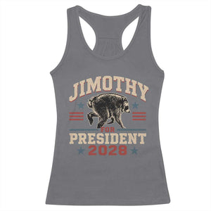 Jimothy For President 2028 Racerback Tank Top Funny Jimothy The Raccoon Seattle Trash Panda Meme
