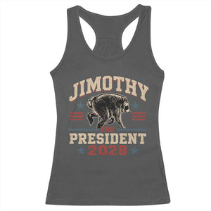 Jimothy For President 2028 Racerback Tank Top Funny Jimothy The Raccoon Seattle Trash Panda Meme