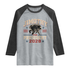 Jimothy For President 2028 Raglan Shirt Funny Jimothy The Raccoon Seattle Trash Panda Meme