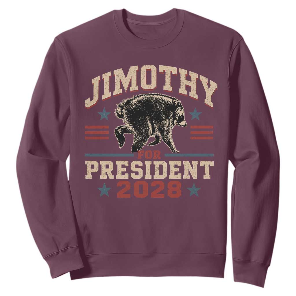 Jimothy For President 2028 Sweatshirt Funny Jimothy The Raccoon Seattle Trash Panda Meme