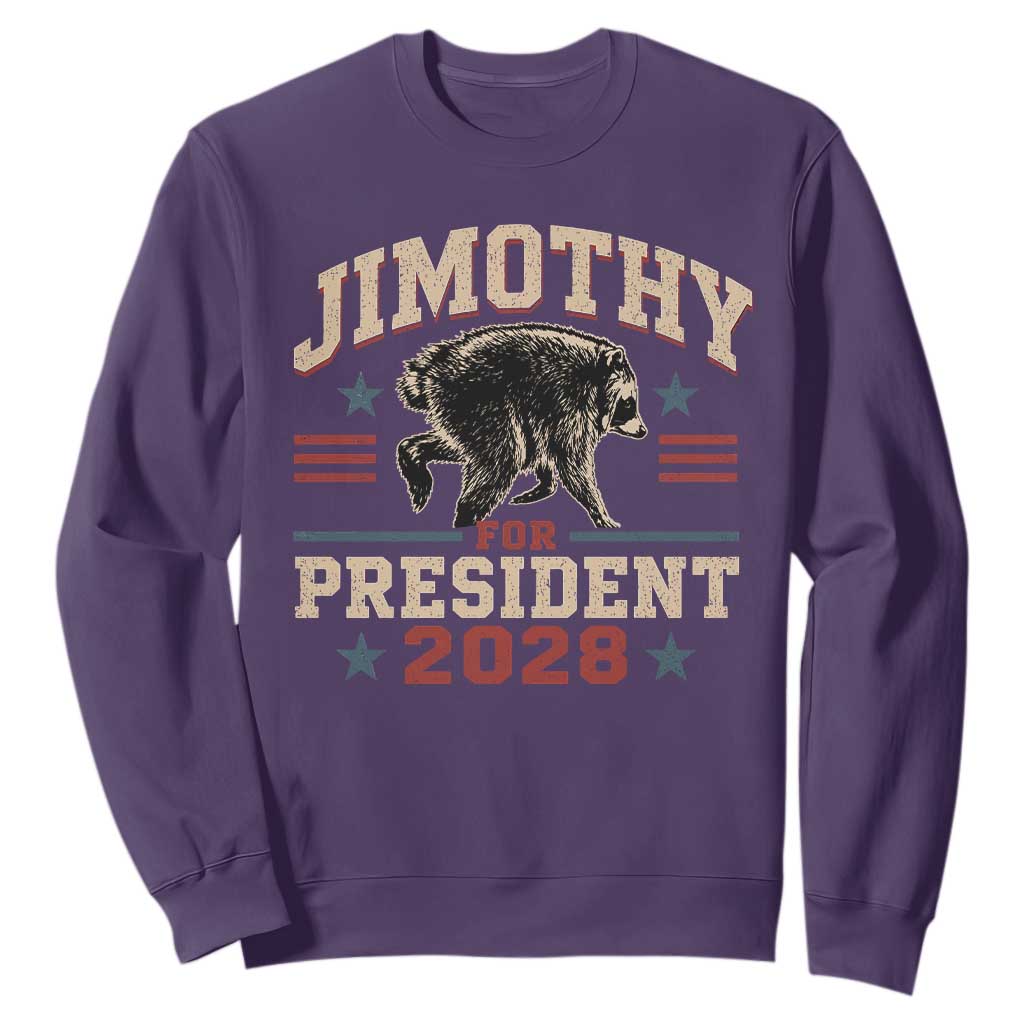 Jimothy For President 2028 Sweatshirt Funny Jimothy The Raccoon Seattle Trash Panda Meme