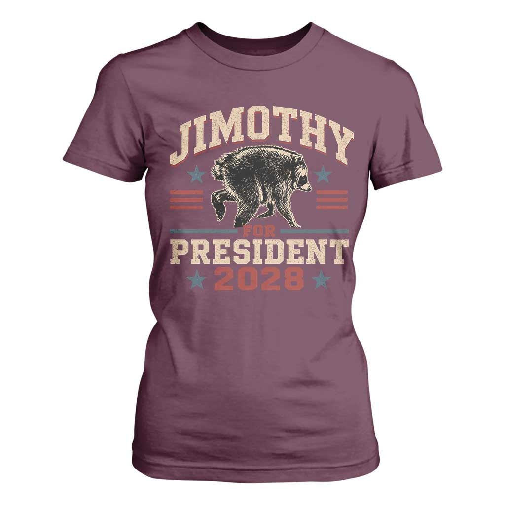 Jimothy For President 2028 T Shirt For Women Funny Jimothy The Raccoon Seattle Trash Panda Meme