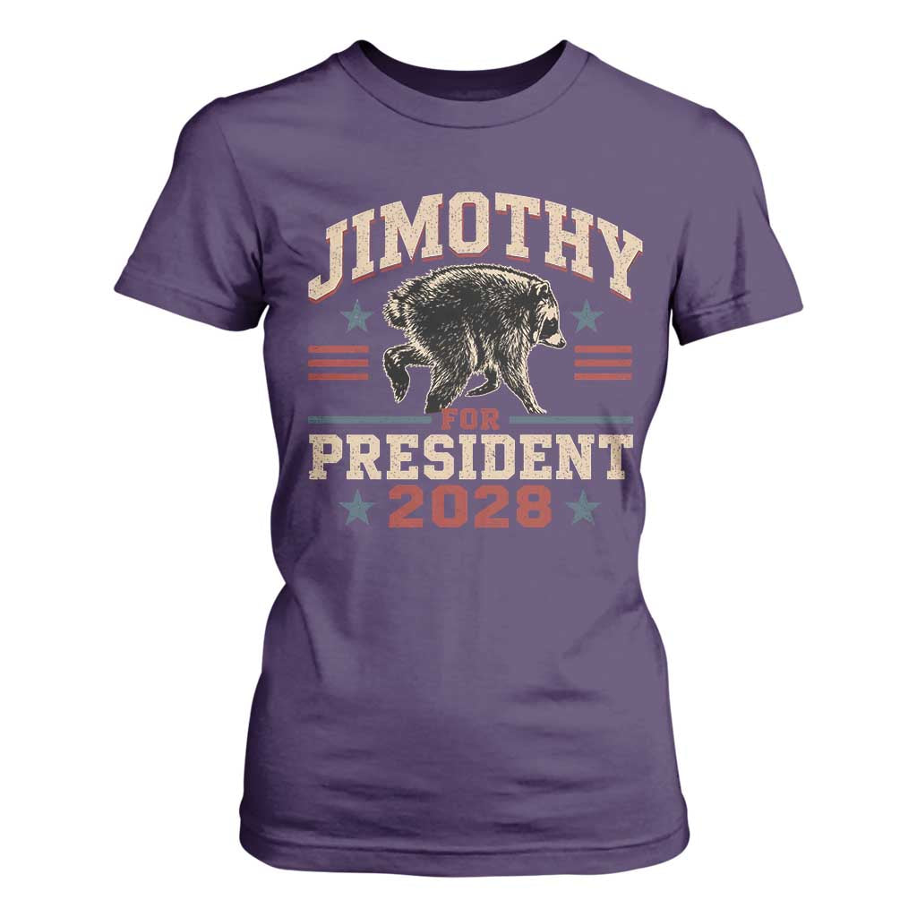Jimothy For President 2028 T Shirt For Women Funny Jimothy The Raccoon Seattle Trash Panda Meme