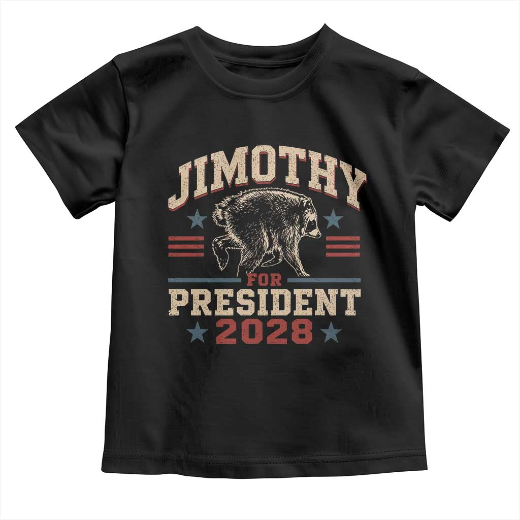 Jimothy For President 2028 Toddler T Shirt Funny Jimothy The Raccoon Seattle Trash Panda Meme TS11 Black Print Your Wear