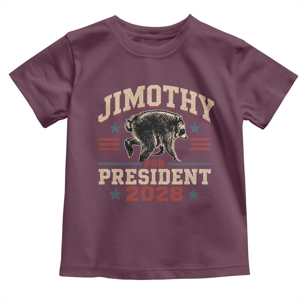 Jimothy For President 2028 Toddler T Shirt Funny Jimothy The Raccoon Seattle Trash Panda Meme