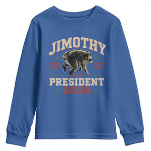 Jimothy For President 2028 Youth Sweatshirt Funny Jimothy The Raccoon Seattle Trash Panda Meme