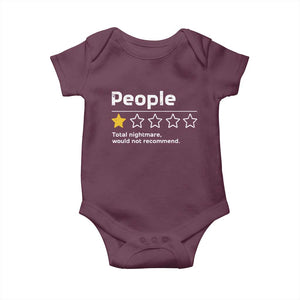 People 1 Star Total Nightmare Would Not Recommend Baby Onesie Funny Sarcastic