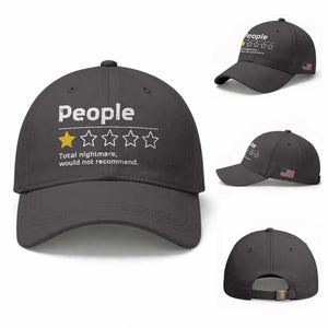 People 1 Star Total Nightmare Would Not Recommend Baseball Cap Funny Sarcastic