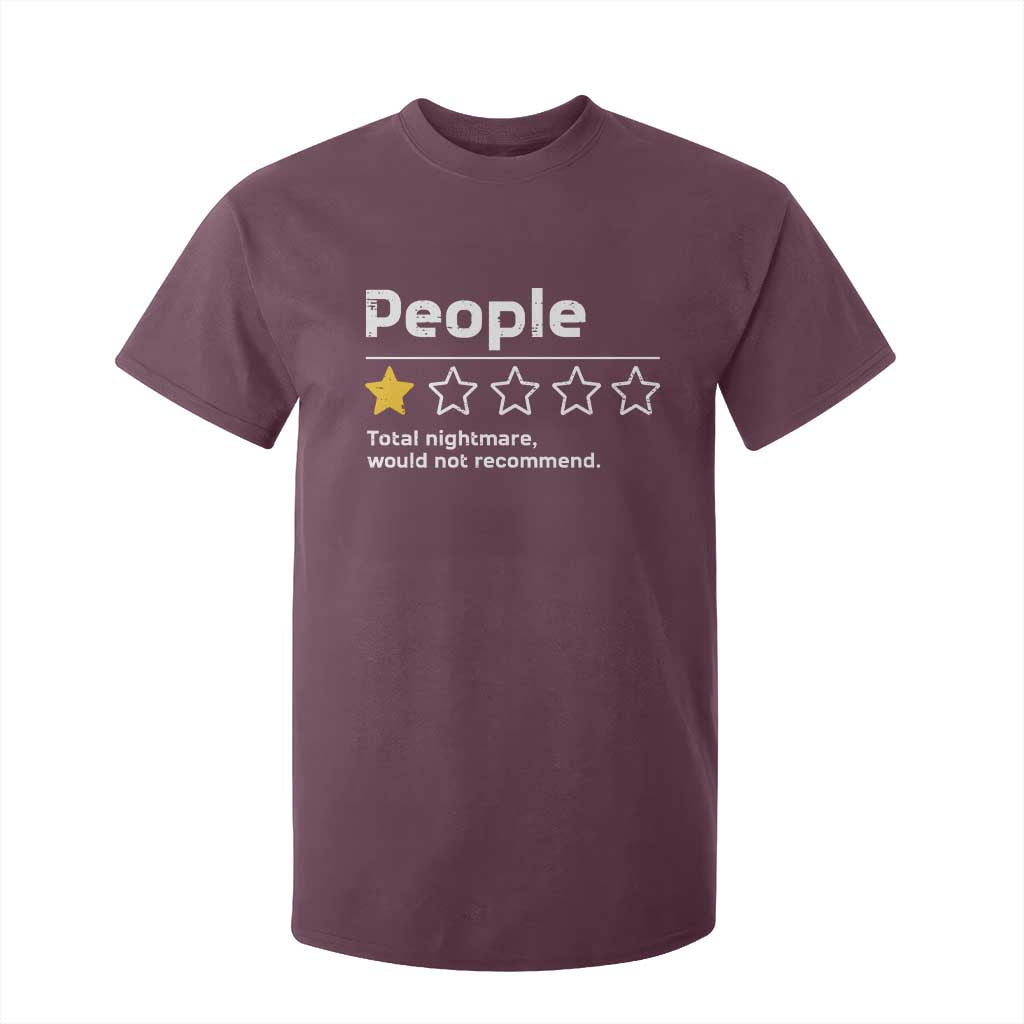 People 1 Star Total Nightmare Would Not Recommend T Shirt For Kid Funny Sarcastic