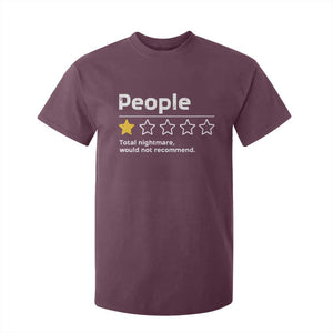 People 1 Star Total Nightmare Would Not Recommend T Shirt For Kid Funny Sarcastic