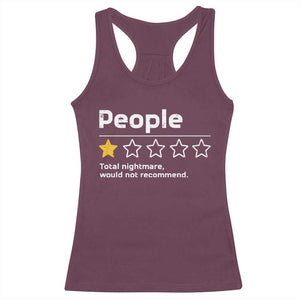 People 1 Star Total Nightmare Would Not Recommend Racerback Tank Top Funny Sarcastic