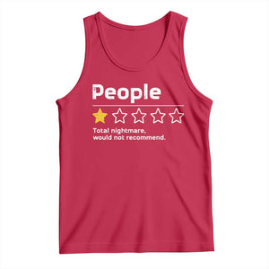People 1 Star Total Nightmare Would Not Recommend Tank Top Funny Sarcastic