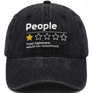 People 1 Star Total Nightmare Would Not Recommend Washed Cotton Baseball Cap Funny Sarcastic