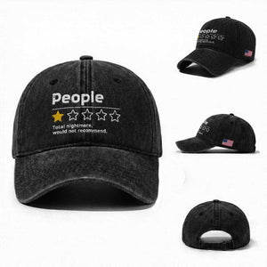 People 1 Star Total Nightmare Would Not Recommend Washed Cotton Baseball Cap Funny Sarcastic