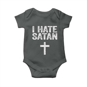 I Hate Satan Baby Onesie Funny Christian Jesus Cross